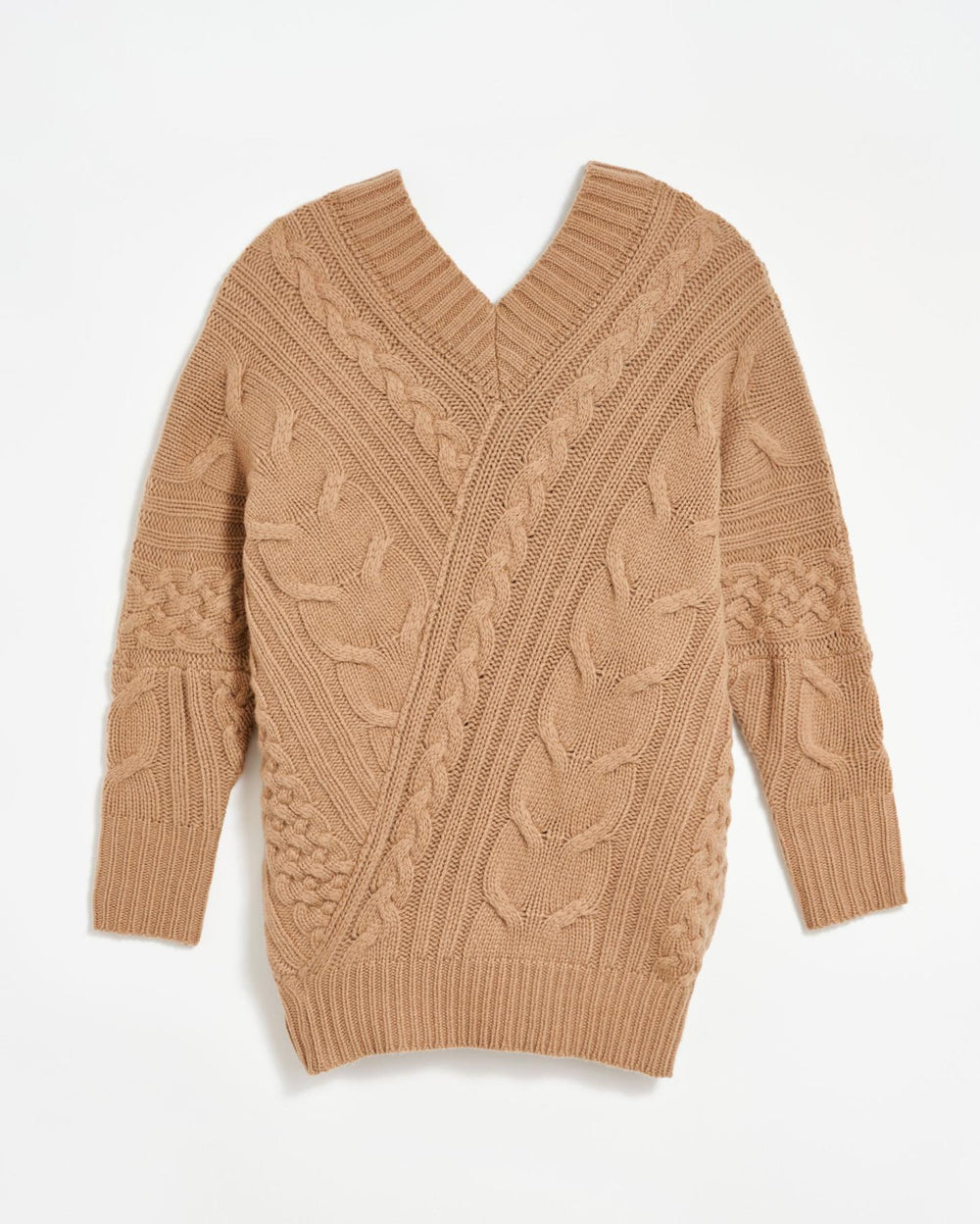 Women Bias Cable Sweater Camel | Billy Reid Sweaters &amp; Knits