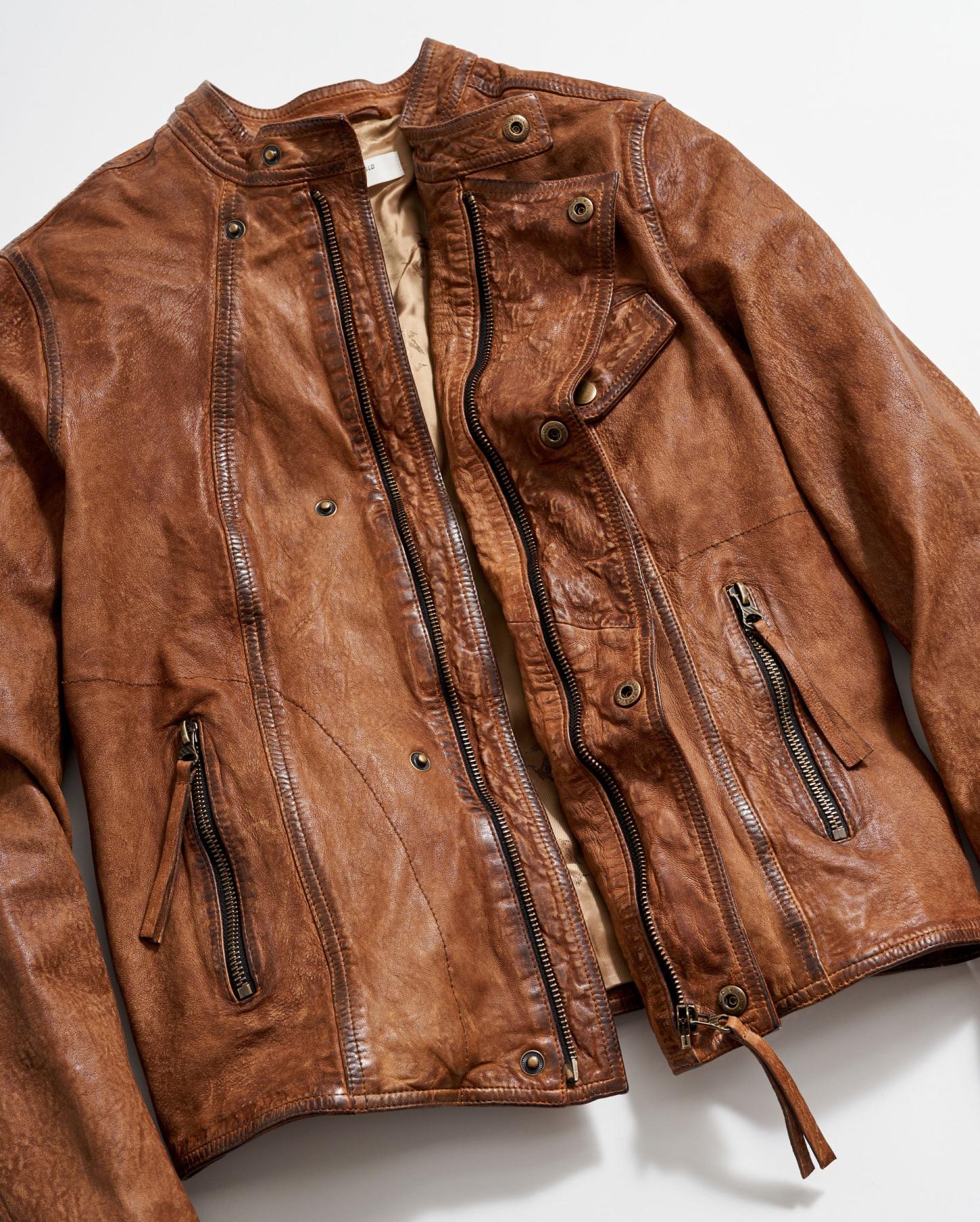 Women Biker Jacket Brown | Billy Reid Jackets &amp; Outerwear