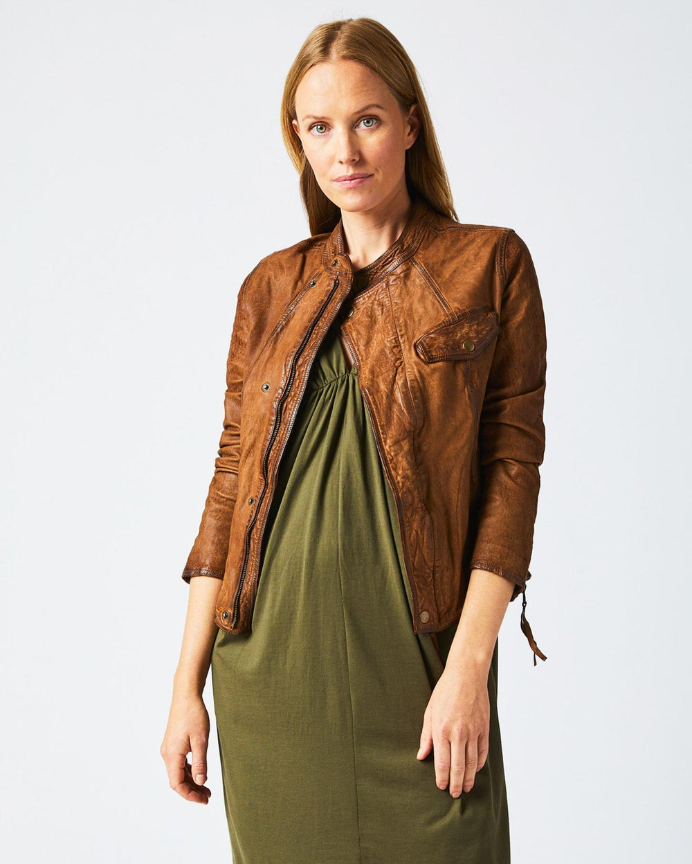 Women Biker Jacket Brown | Billy Reid Jackets &amp; Outerwear