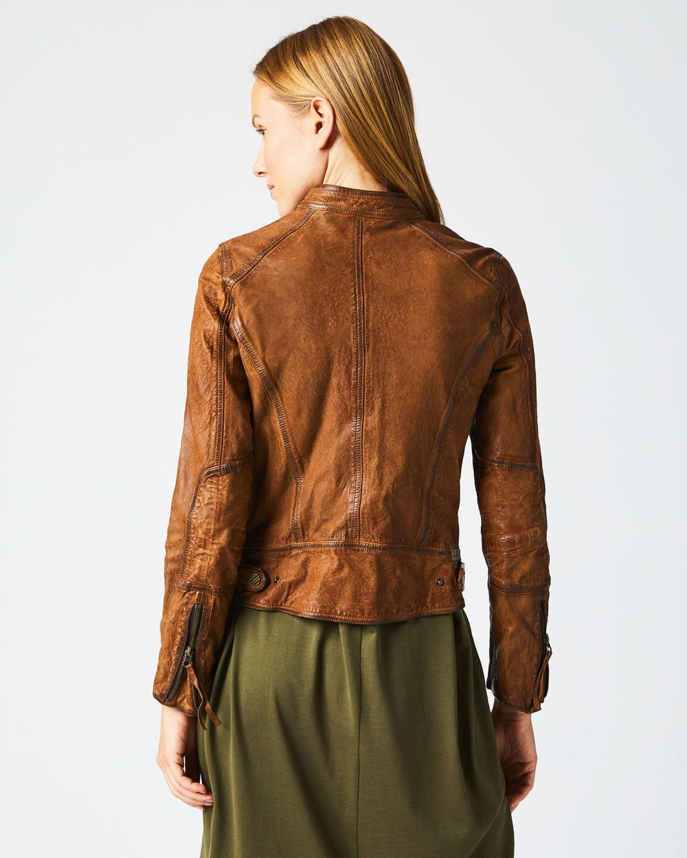 Women Biker Jacket Brown | Billy Reid Jackets &amp; Outerwear