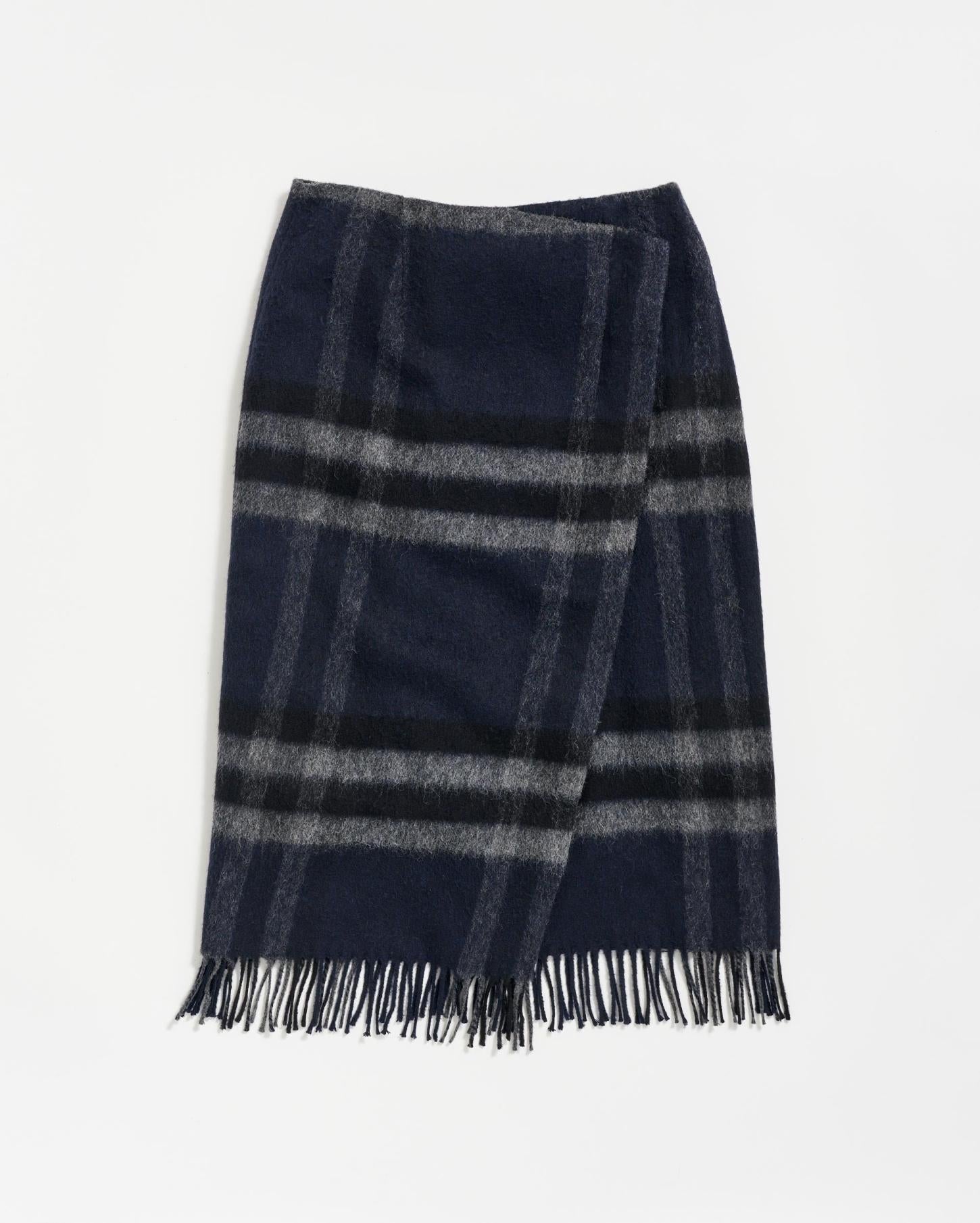 Women Blanket Wrap Skirt Black/grey | Billy Reid Bottoms