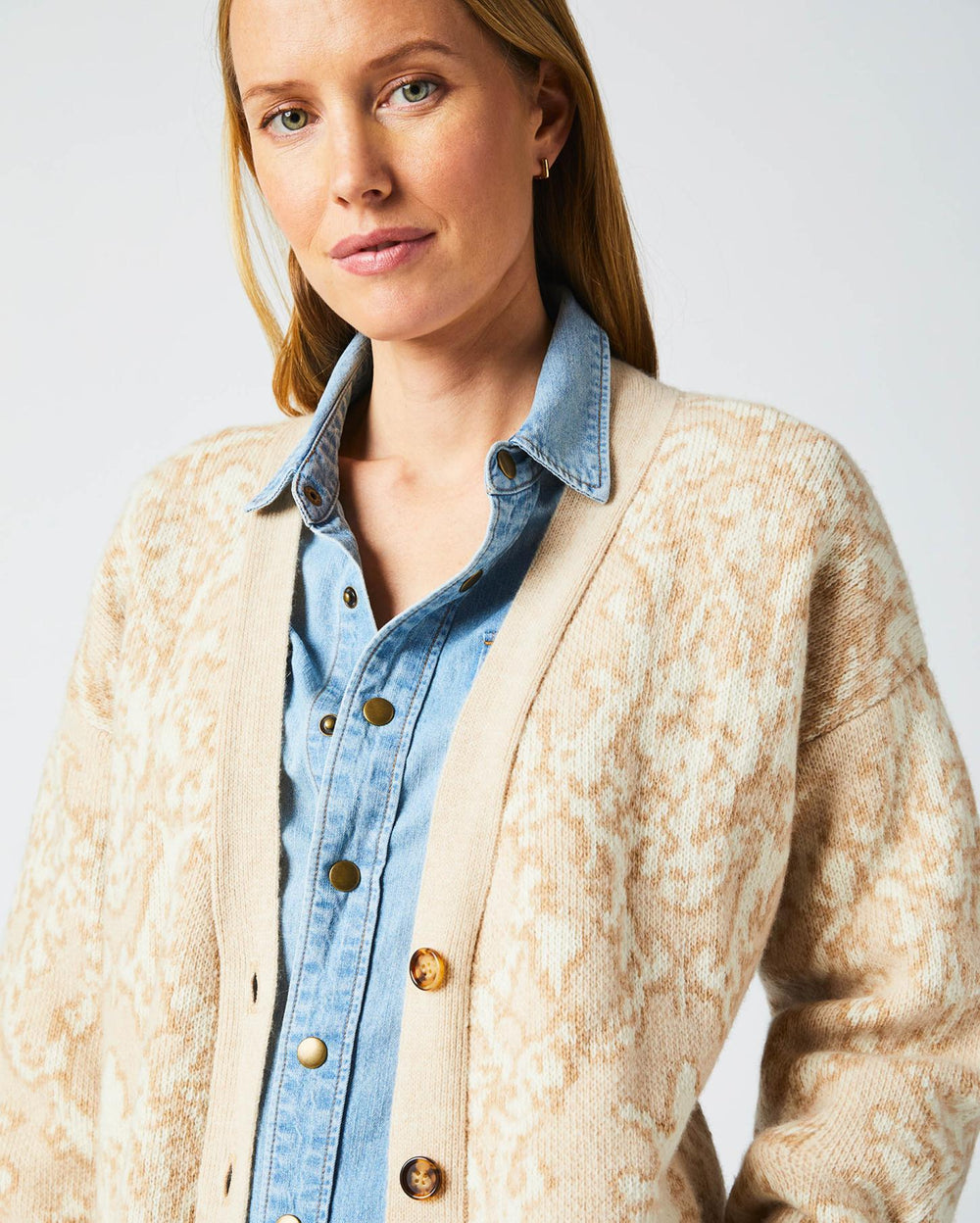 Women Boyfriend Cardigan Ivory/beige | Billy Reid Sweaters &amp; Knits