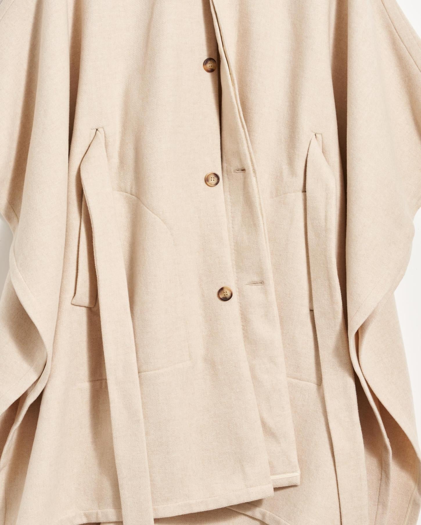 Women Cape Coat Ecru | Billy Reid Jackets &amp; Outerwear