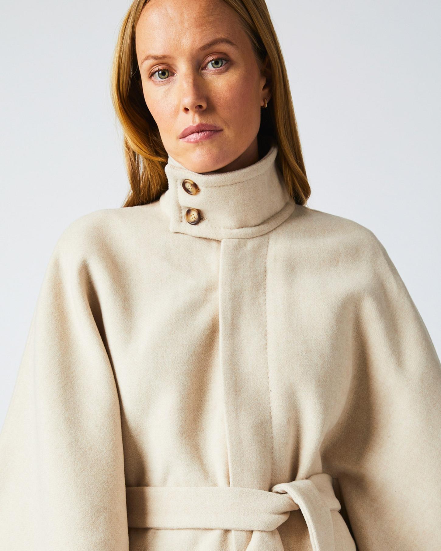 Women Cape Coat Ecru | Billy Reid Jackets &amp; Outerwear