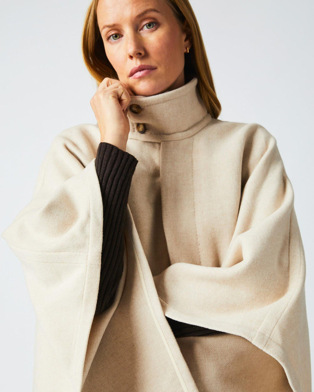 Women Cape Coat Ecru | Billy Reid Jackets &amp; Outerwear