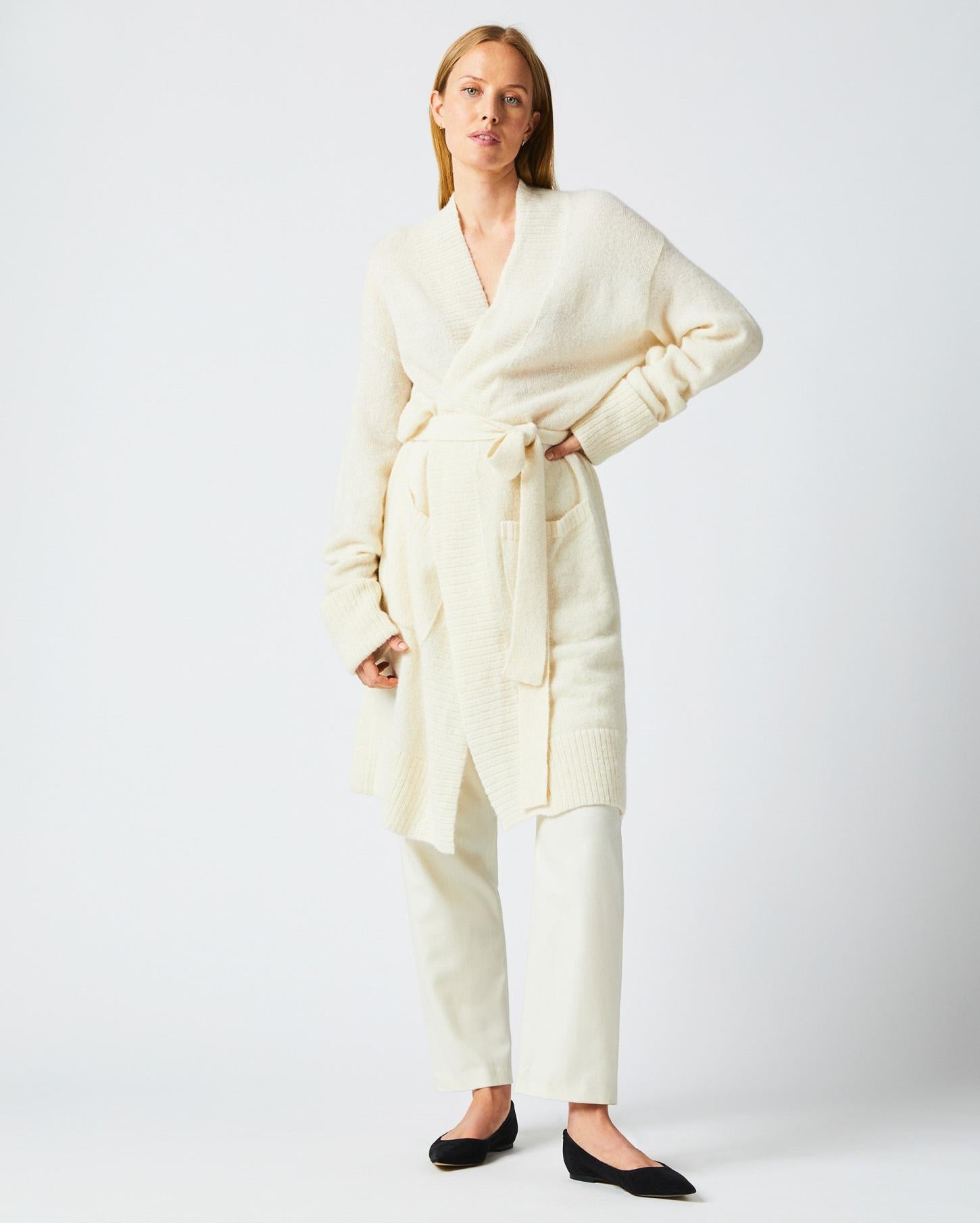 Women Cardigan Coat Ivory | Billy Reid Sweaters &amp; Knits