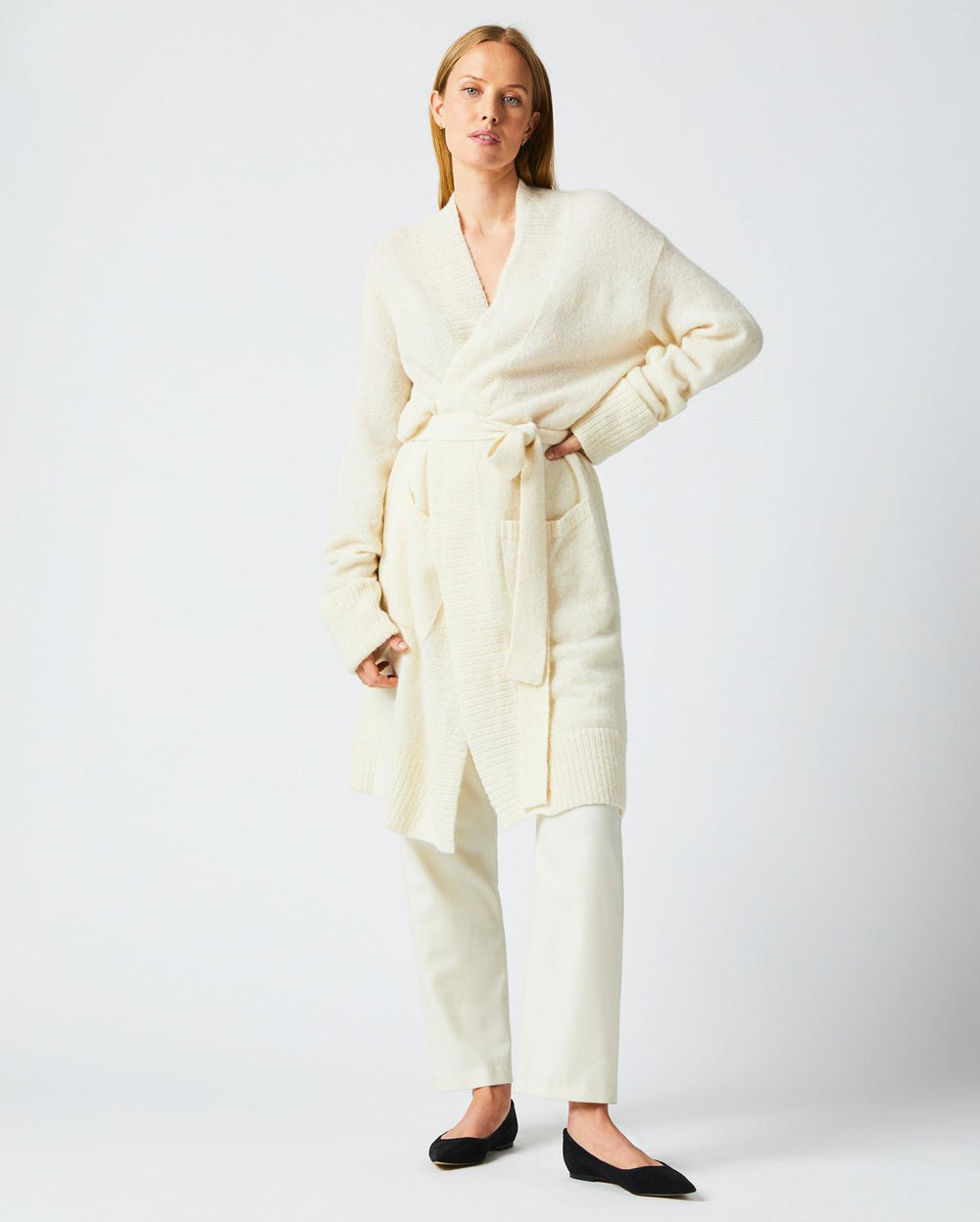 Women Cardigan Coat Ivory | Billy Reid Sweaters &amp; Knits