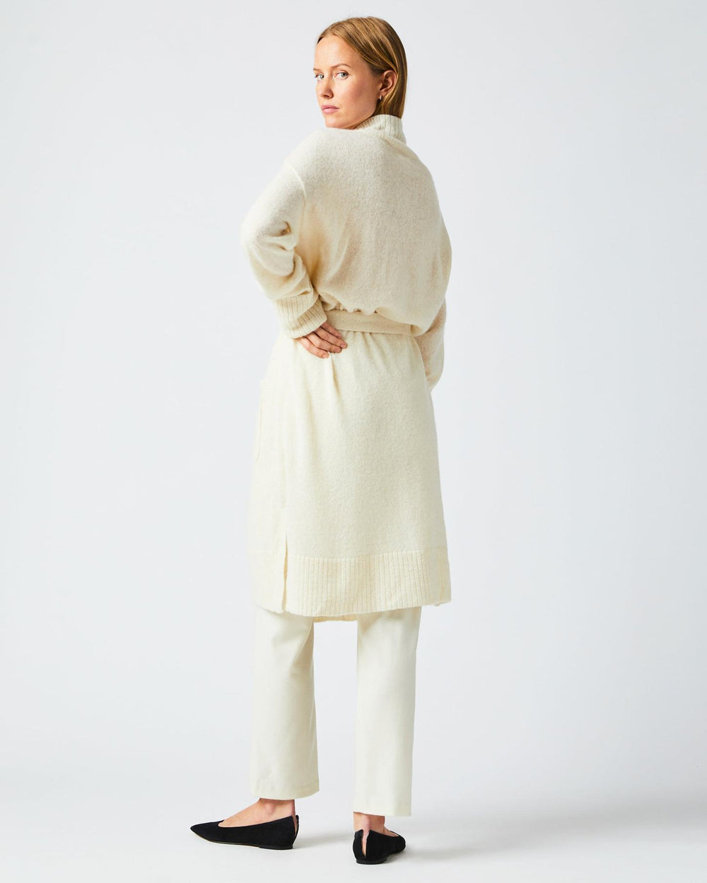 Women Cardigan Coat Ivory | Billy Reid Sweaters &amp; Knits