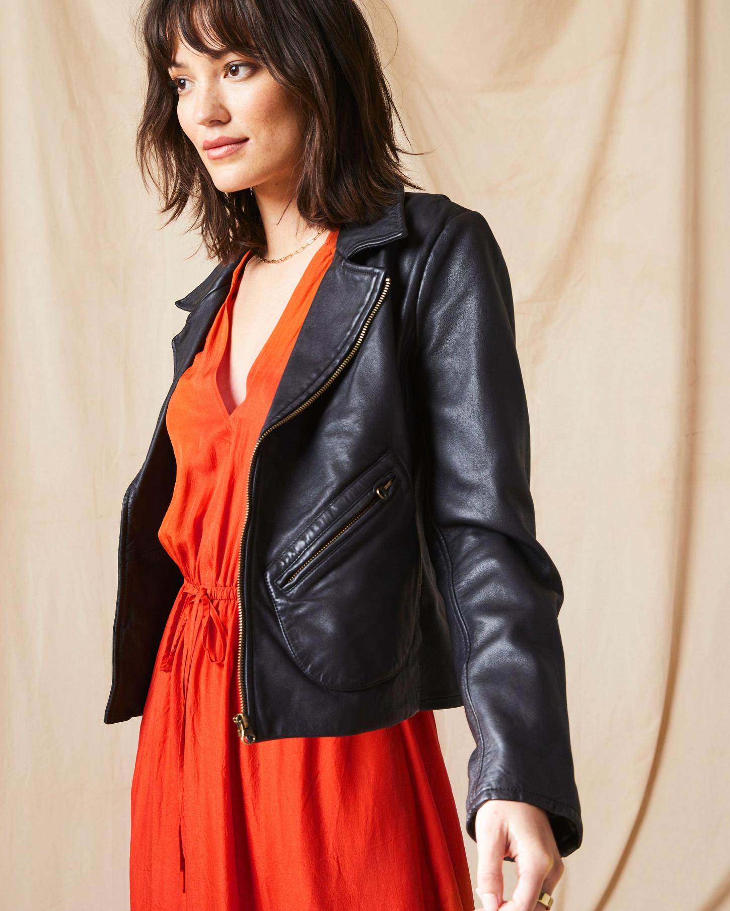 Women Classic Moto Black | Billy Reid Jackets &amp; Outerwear