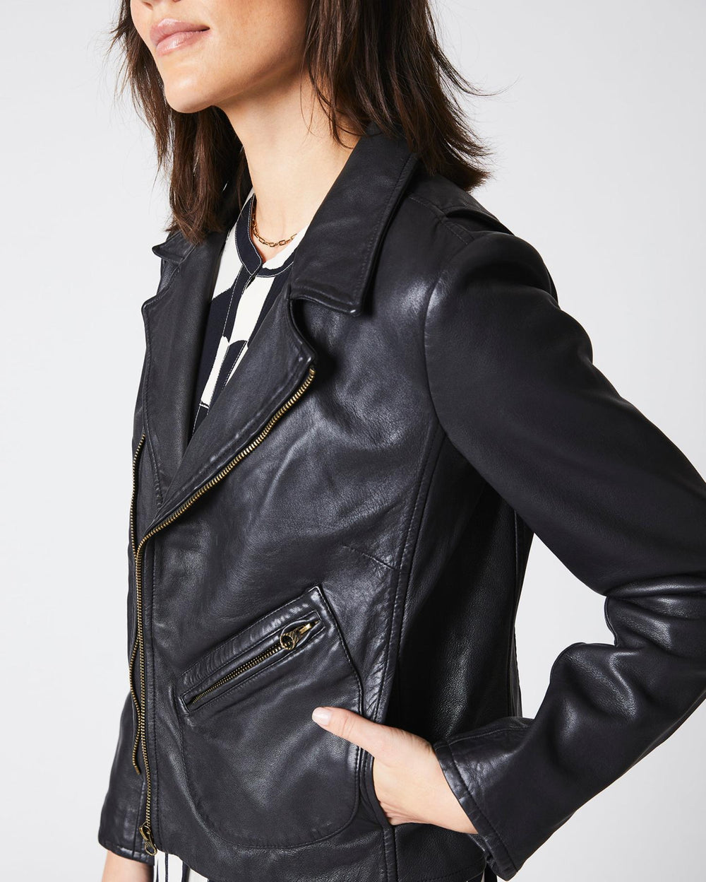 Women Classic Moto Black | Billy Reid Jackets &amp; Outerwear