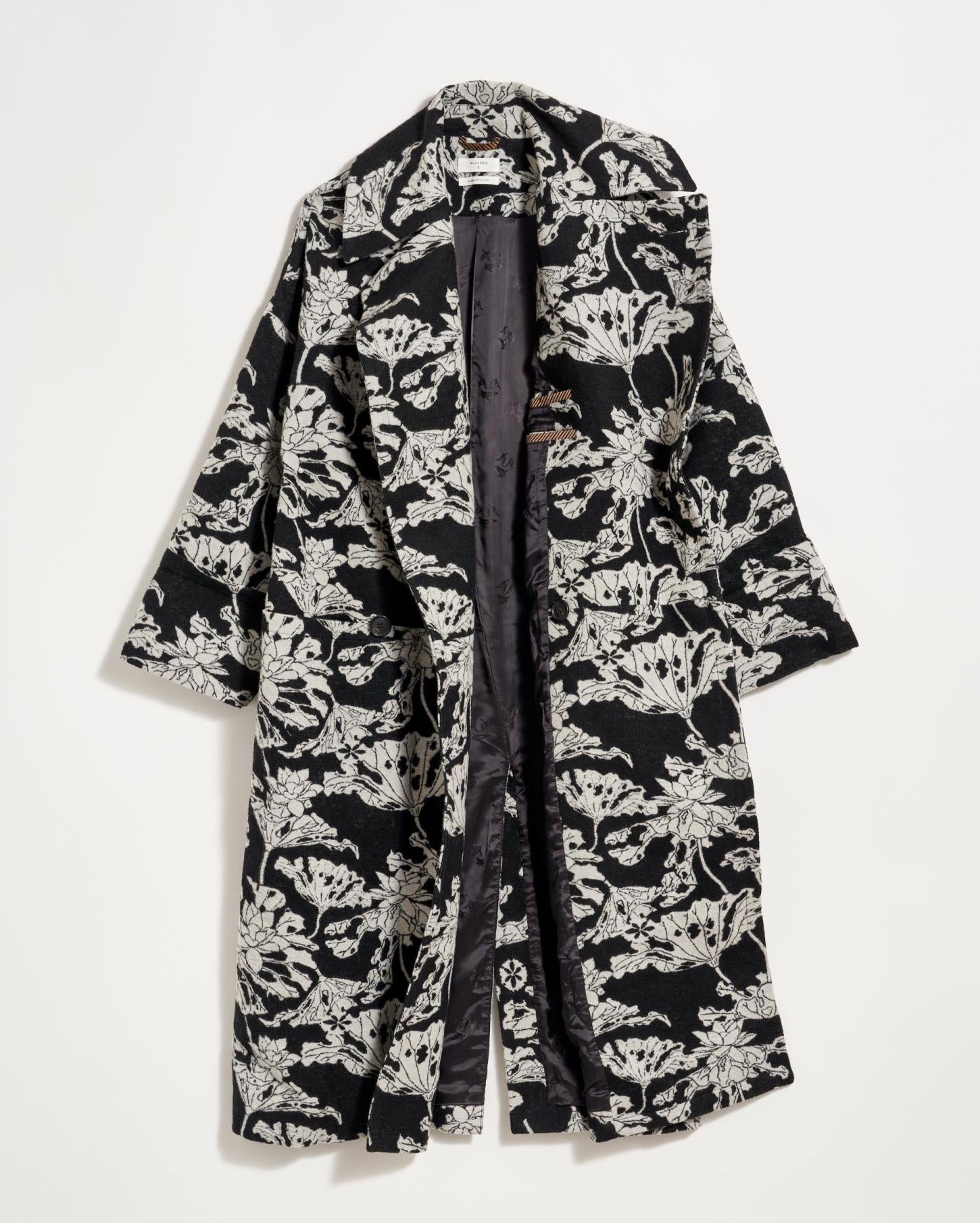 Women Cocoon Coat Custom Black/white | Billy Reid Jackets &amp; Outerwear