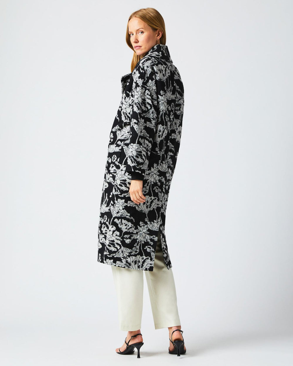 Women Cocoon Coat Custom Black/white | Billy Reid Jackets &amp; Outerwear