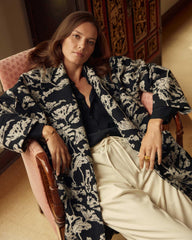 Women Cocoon Coat Custom Black/white | Billy Reid Jackets &amp; Outerwear