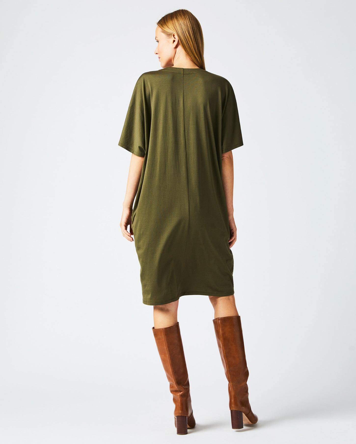 Women Cocoon Knit Dress Dark Green | Billy Reid Dresses