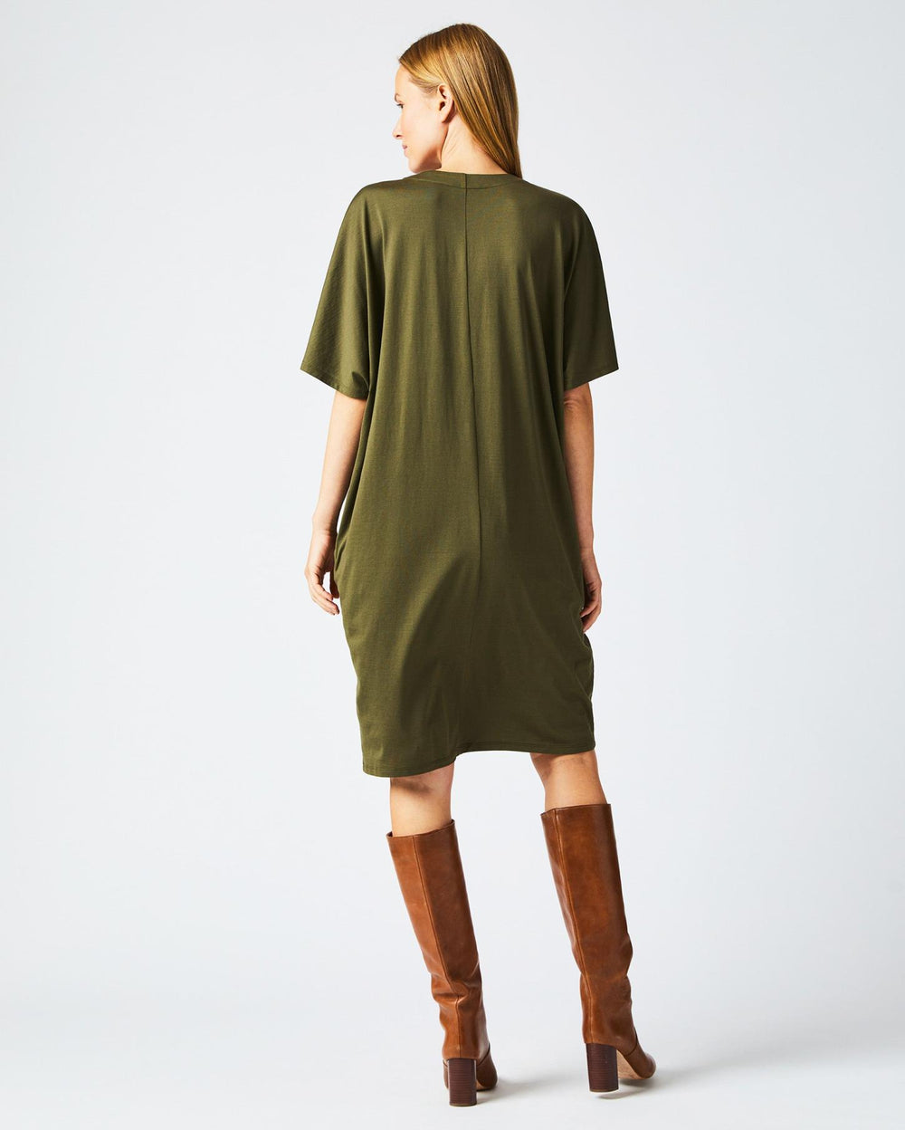 Women Cocoon Knit Dress Dark Green | Billy Reid Dresses