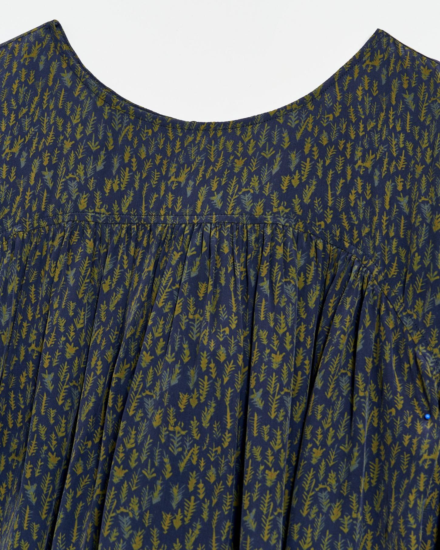 Women Curved Yoke Blouse Navy | Billy Reid Tops