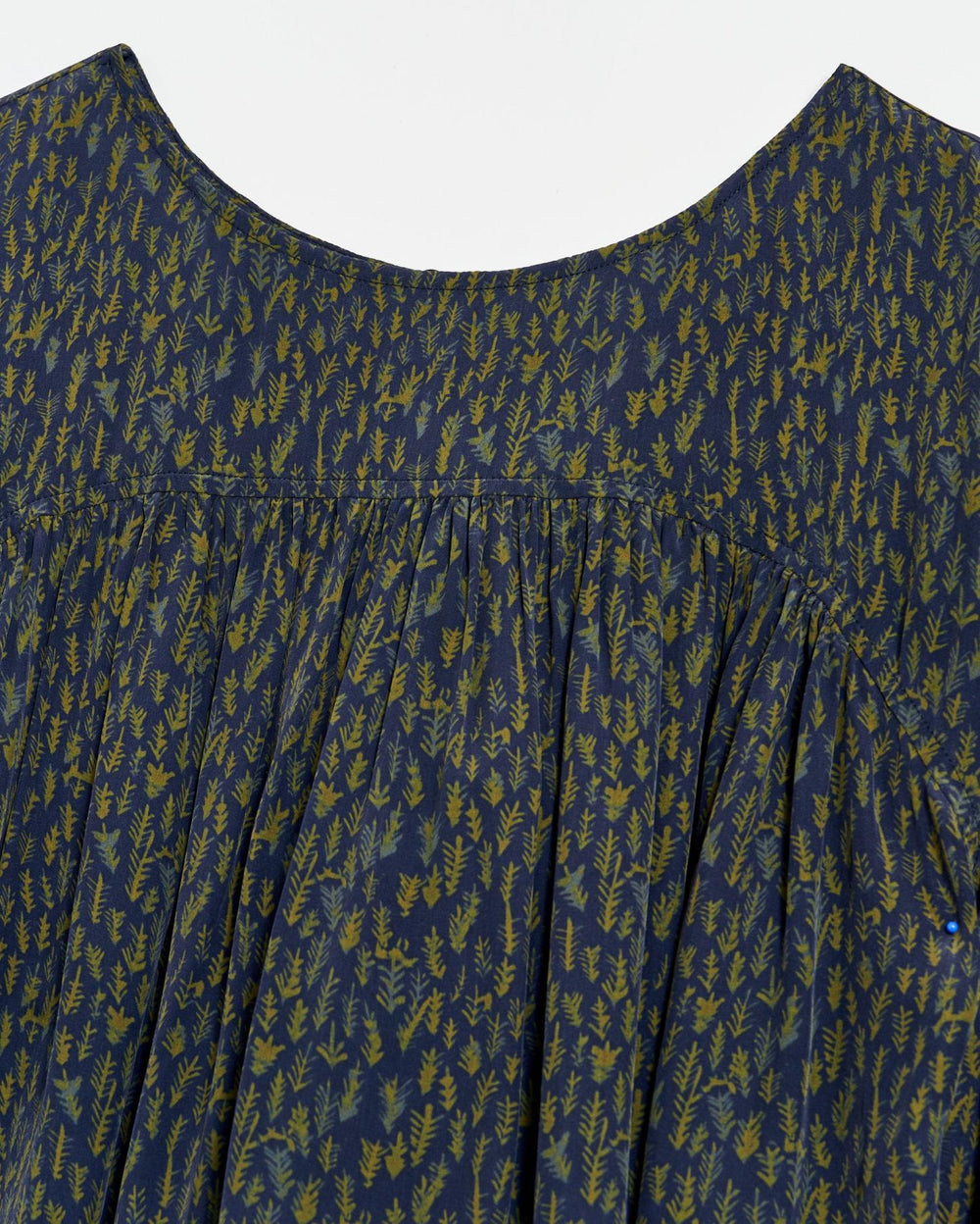 Women Curved Yoke Blouse Navy | Billy Reid Tops