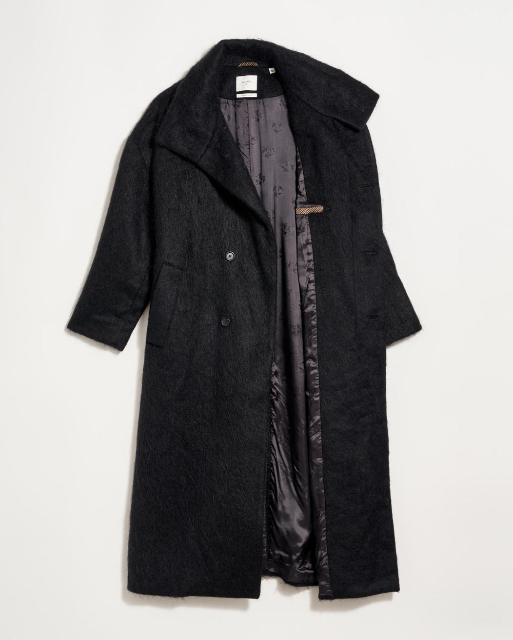 Women Funnel Neck Coat Black | Billy Reid Jackets &amp; Outerwear
