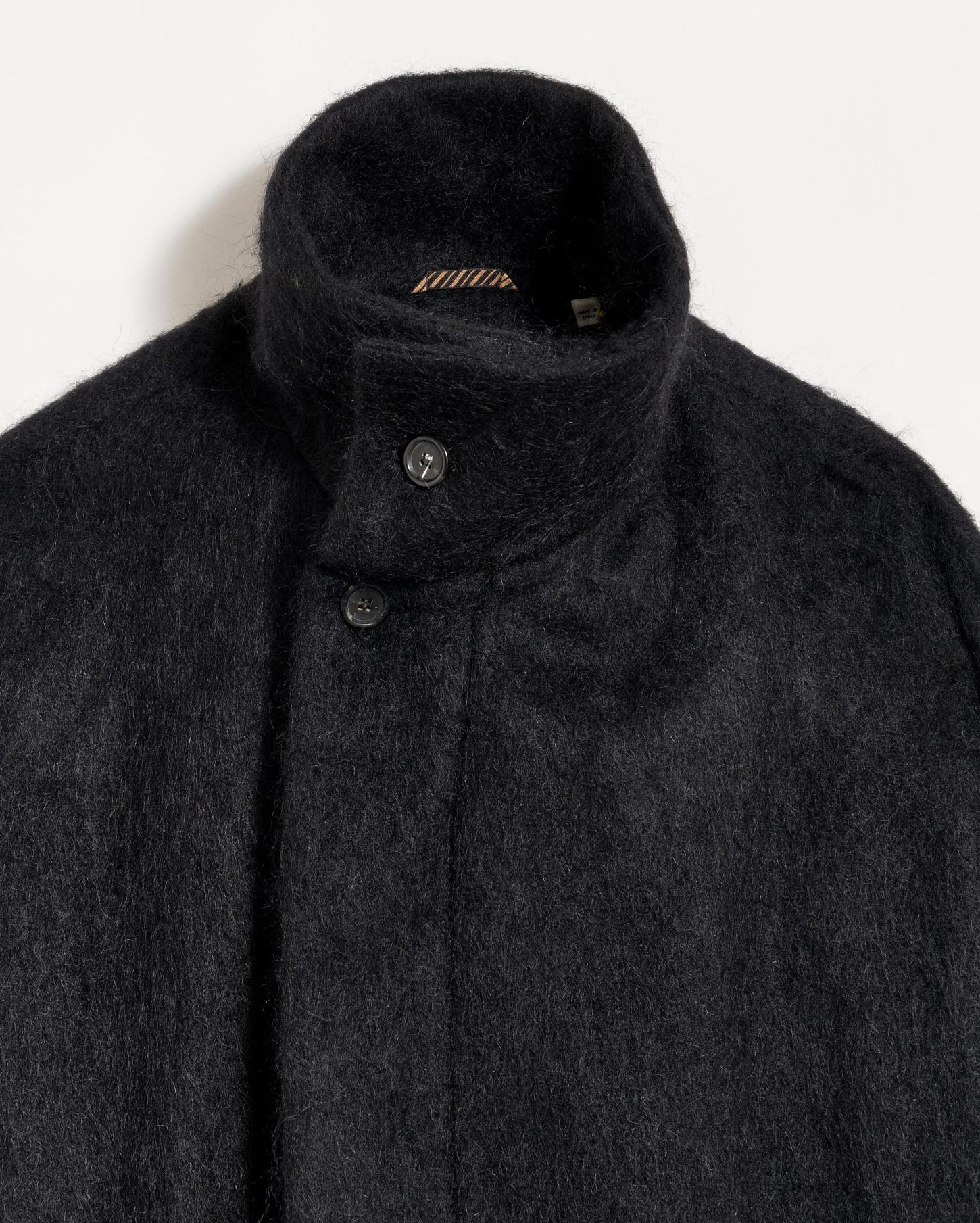 Women Funnel Neck Coat Black | Billy Reid Jackets &amp; Outerwear
