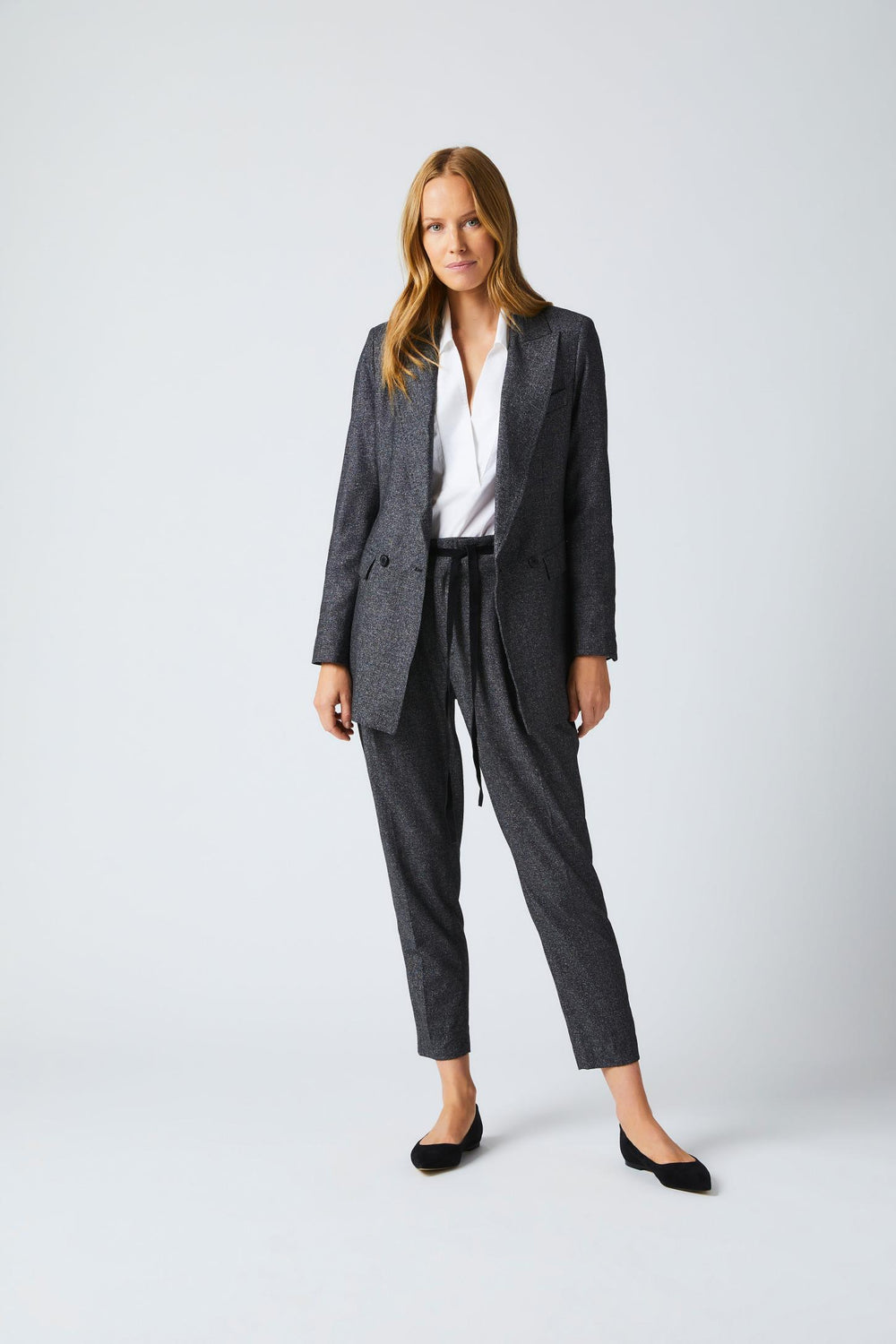 Women Peak Lapel Blazer Charcoal | Billy Reid Jackets &amp; Outerwear