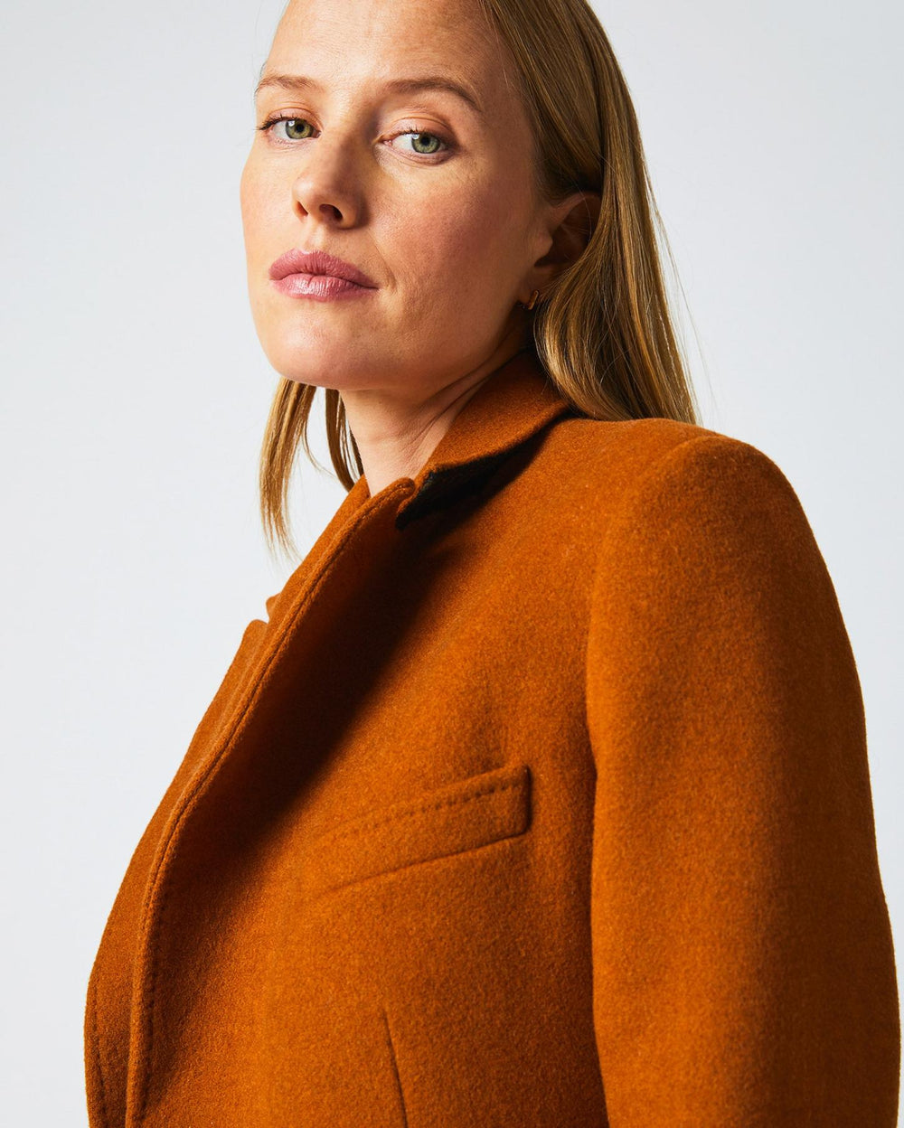 Women Peak Lapel Crombie Gingerbread | Billy Reid Jackets &amp; Outerwear