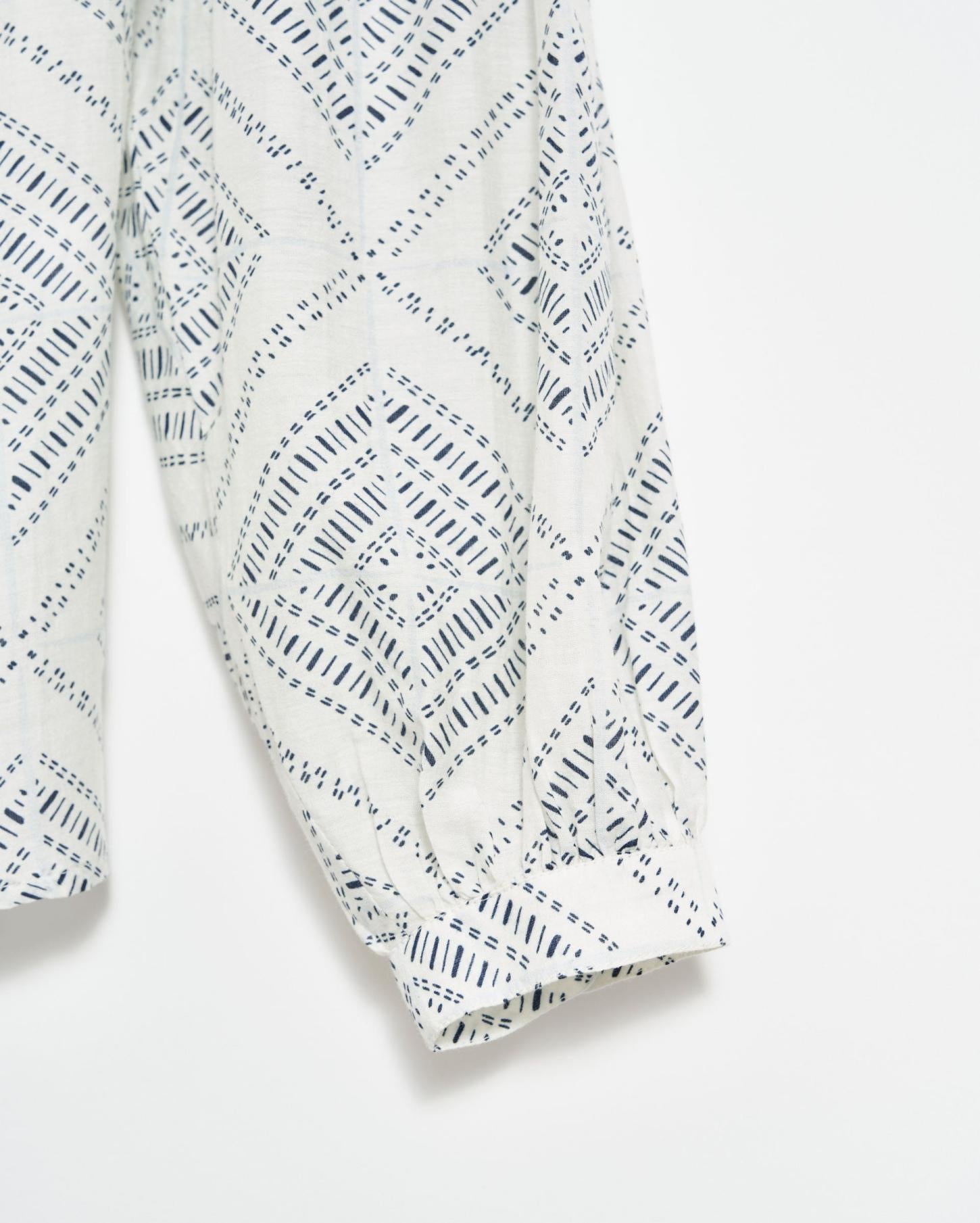 Women Poet Blouse White/blue | Billy Reid Tops