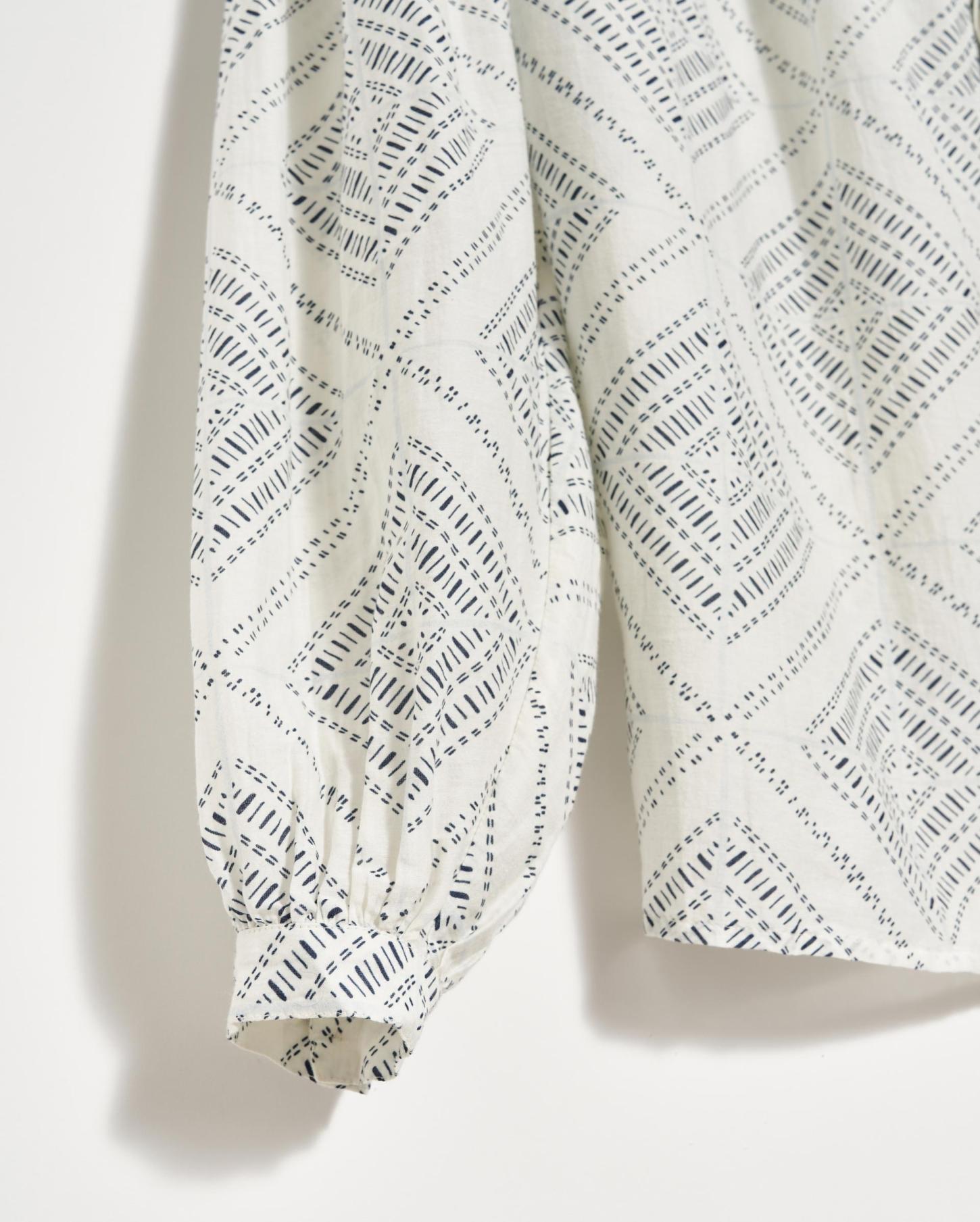 Women Poet Blouse White/blue | Billy Reid Tops