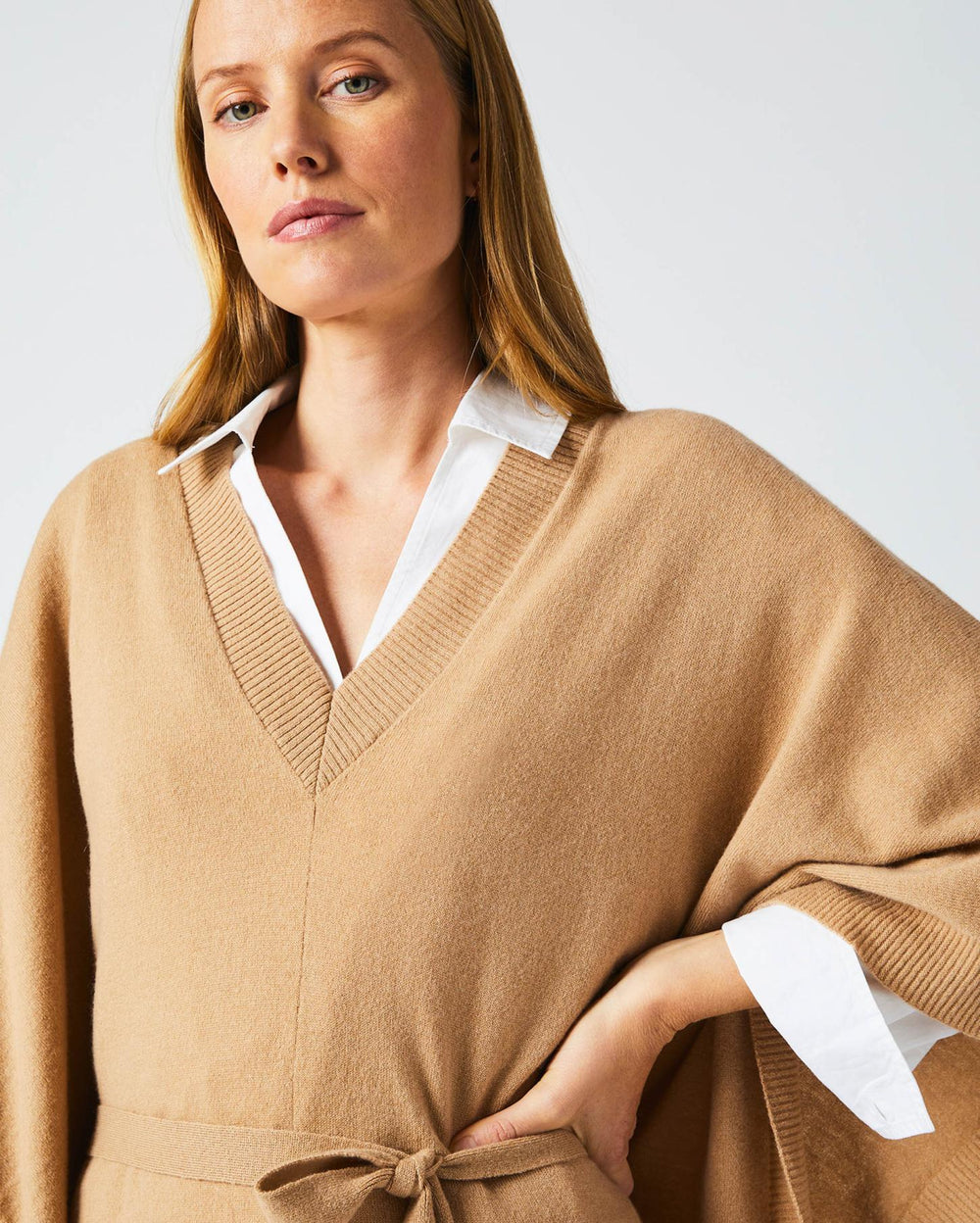 Women Poncho Sweater Dress Camel | Billy Reid Dresses