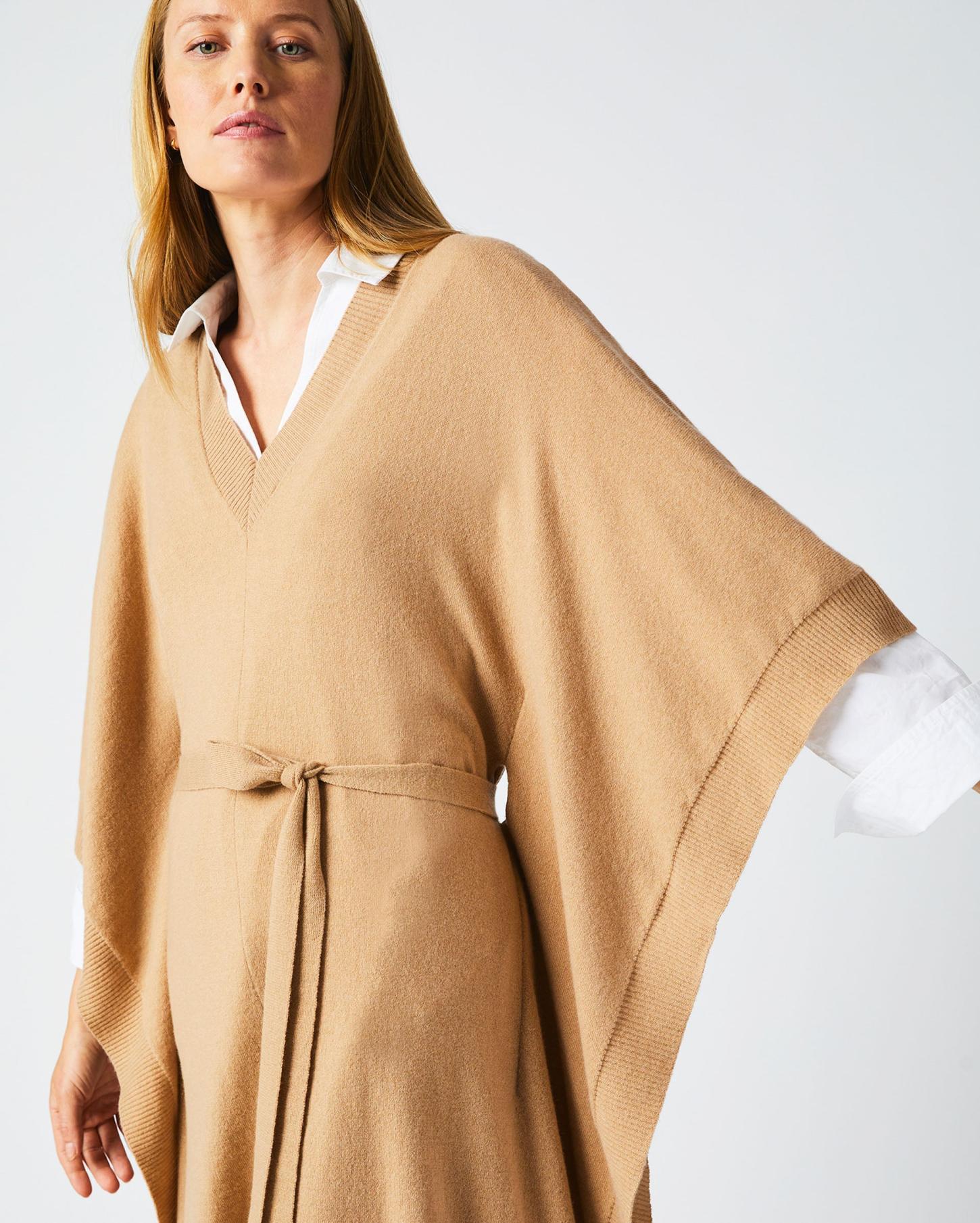 Women Poncho Sweater Dress Camel | Billy Reid Dresses