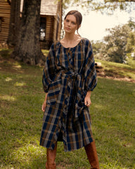 Women Prairie Dress Navy/gold | Billy Reid Dresses