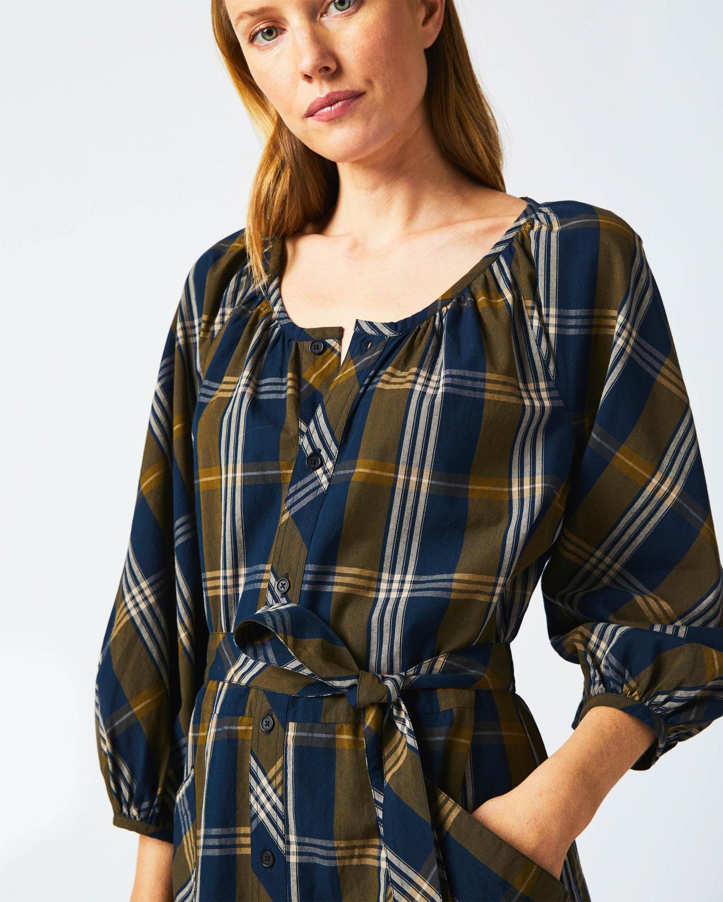Women Prairie Dress Navy/gold | Billy Reid Dresses