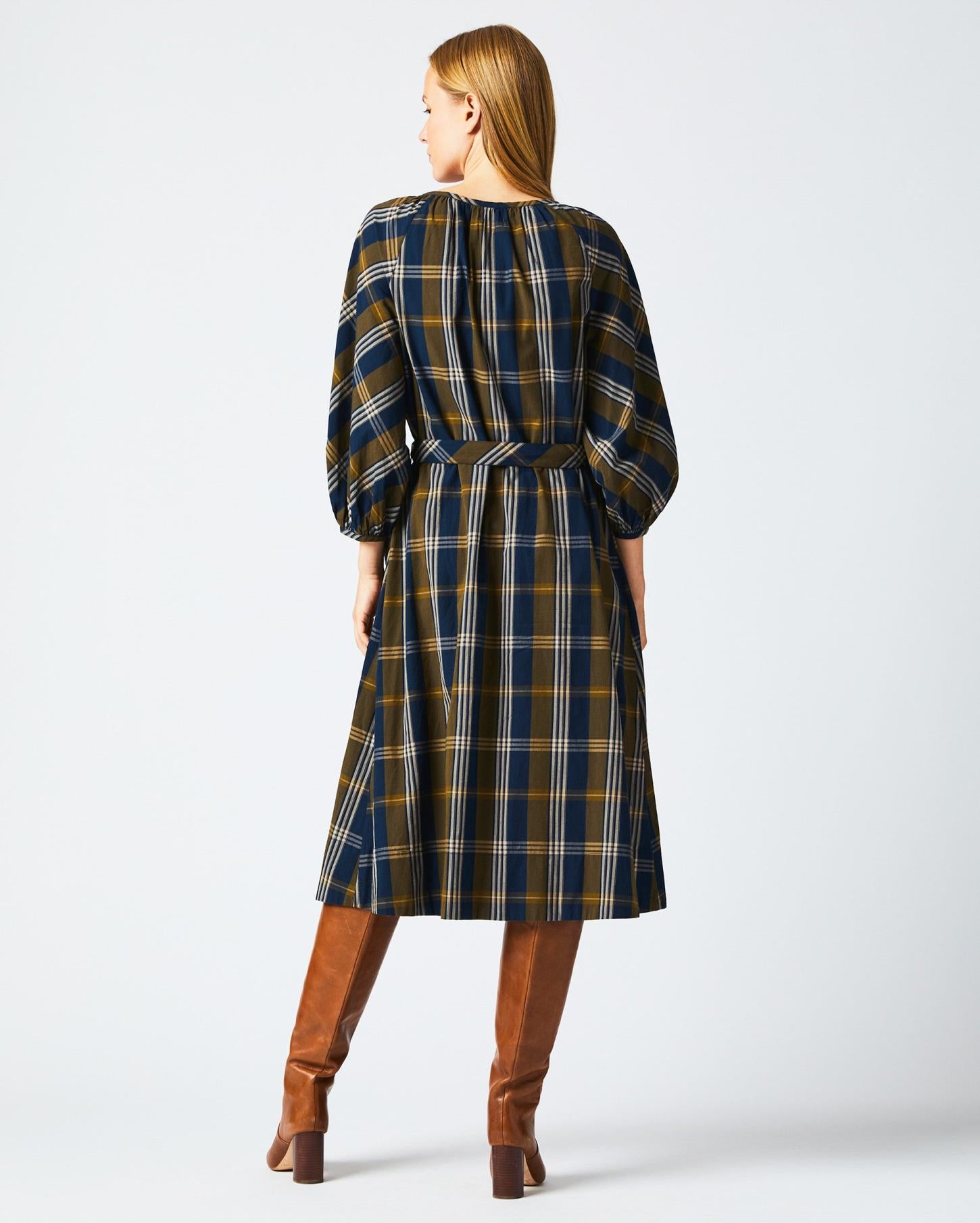 Women Prairie Dress Navy/gold | Billy Reid Dresses