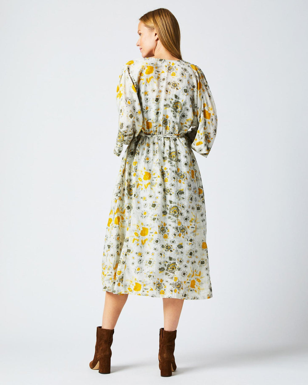 Women Robe Wrap Dress Ivory/gold | Billy Reid Dresses