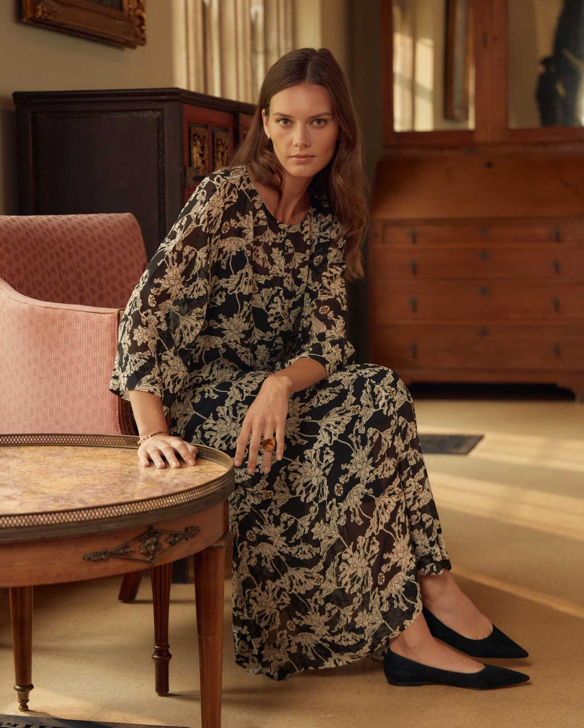 Women Sheer Zen Dress Black/white | Billy Reid Dresses