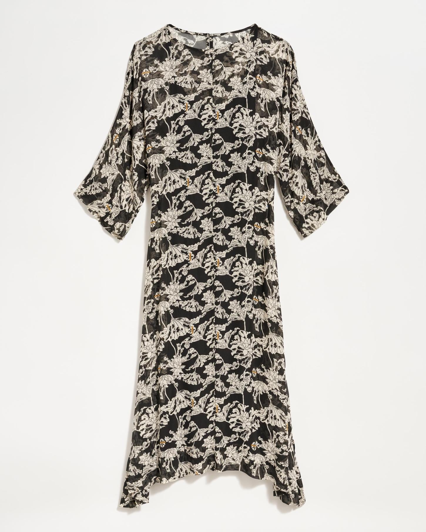 Women Sheer Zen Dress Black/white | Billy Reid Dresses