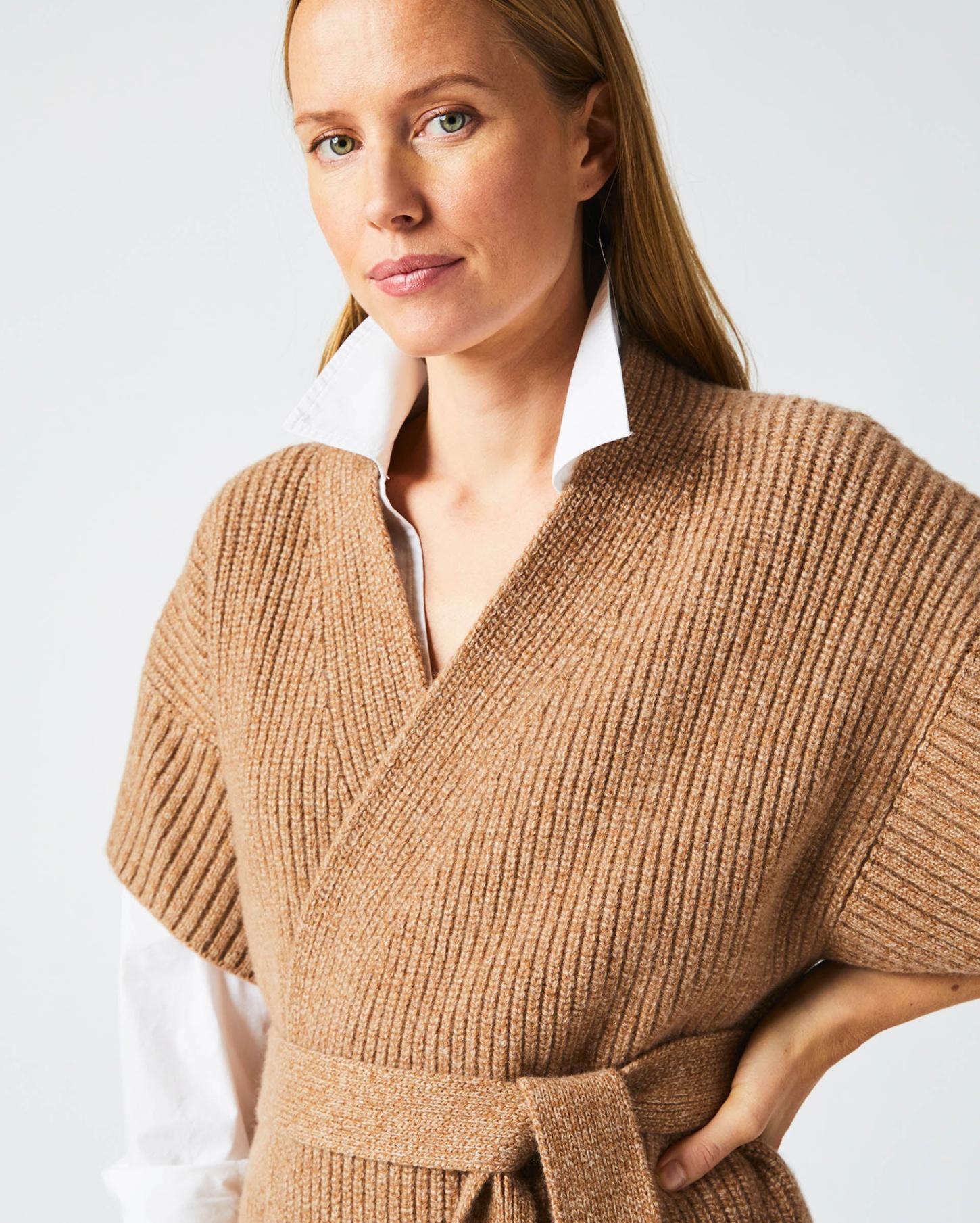 Women Shell Wrap Cardigan Camel | Billy Reid Sweaters &amp; Knits
