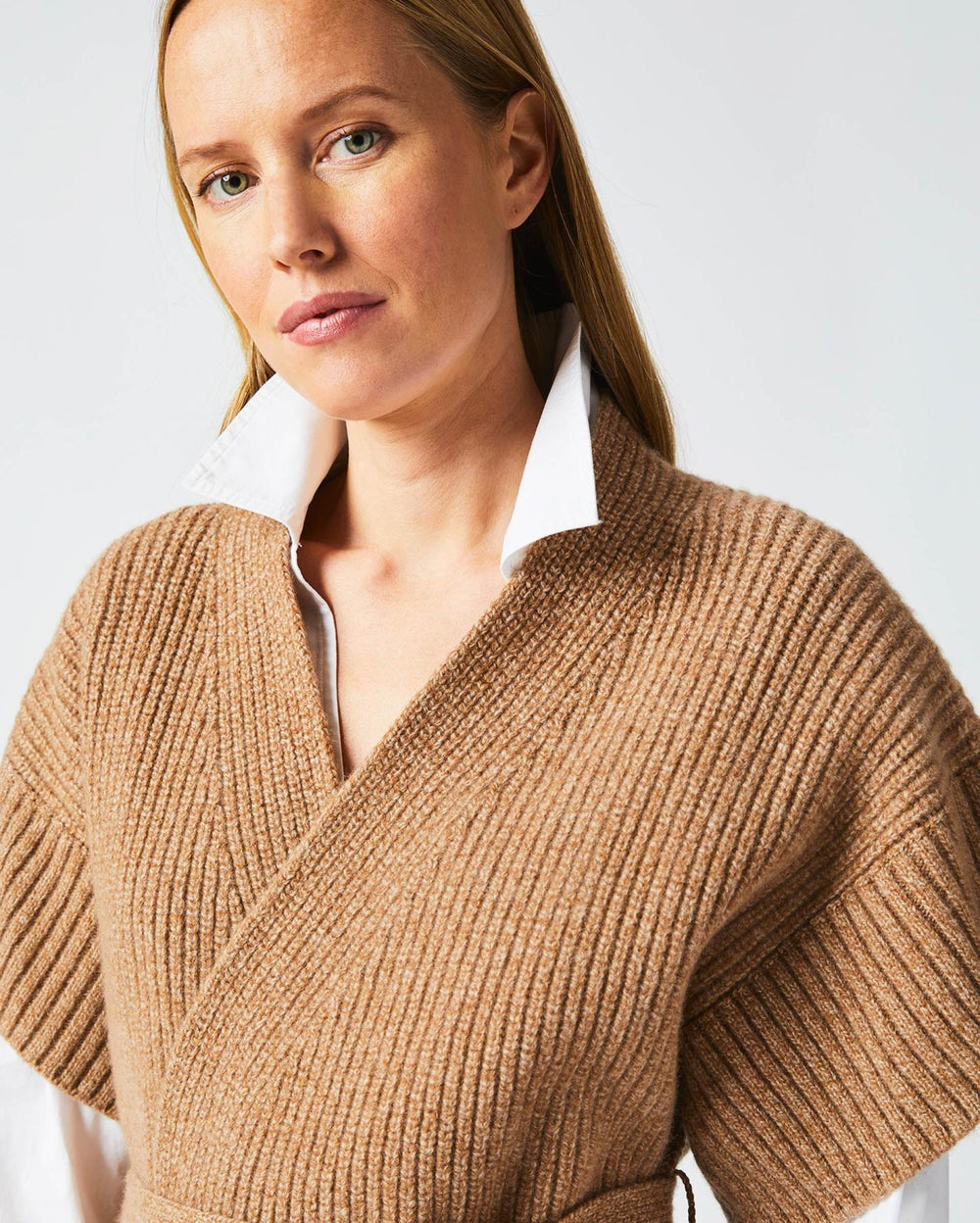 Women Shell Wrap Cardigan Camel | Billy Reid Sweaters &amp; Knits