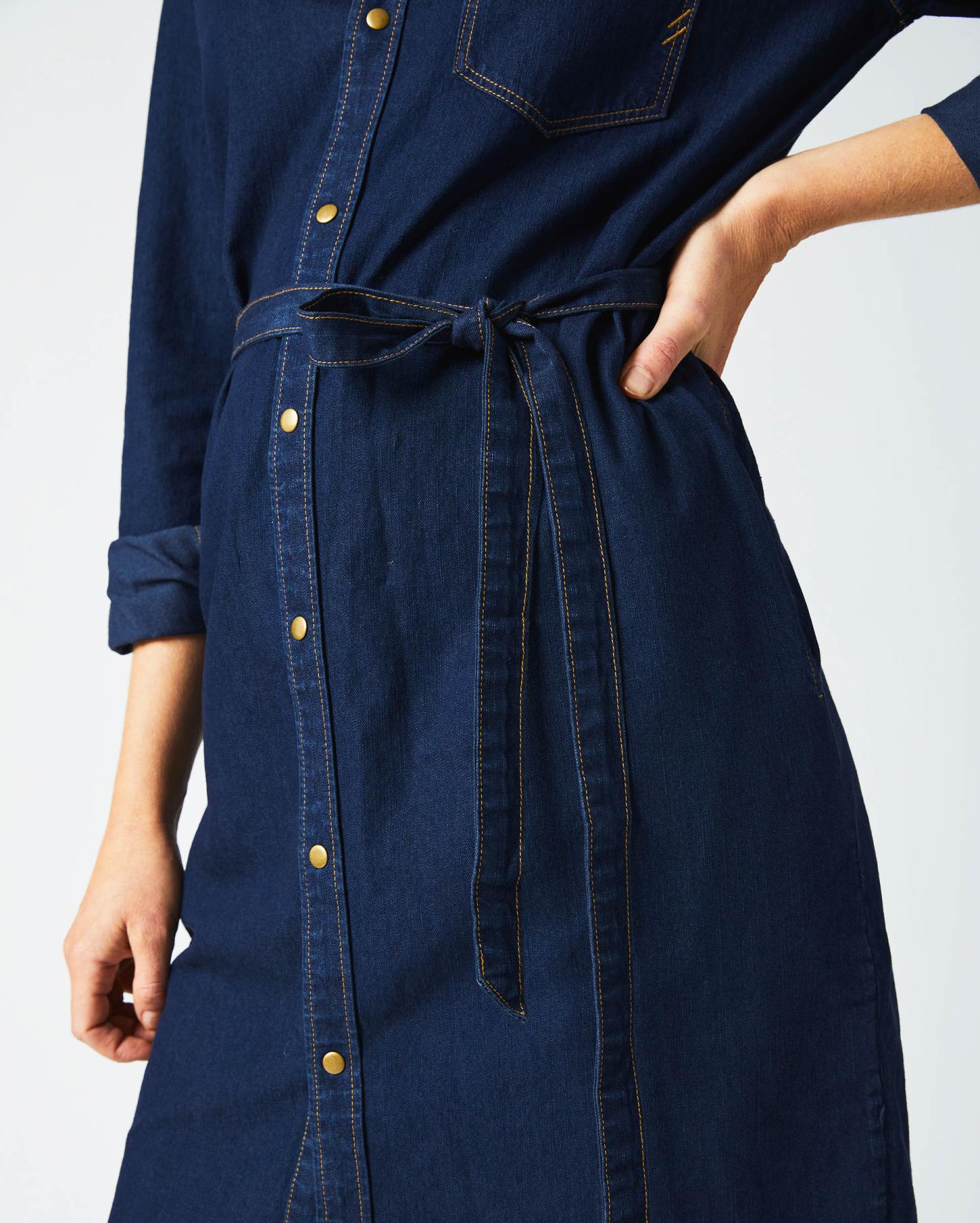 Women Shoals Denim Shirttail Dress Double Dye | Billy Reid Dresses