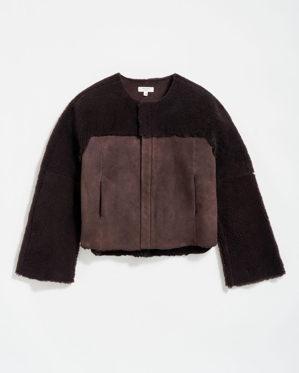Women Short Shearling Jacket Coffee Bean | Billy Reid Jackets &amp; Outerwear