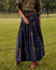 Women Soft Yoke Skirt Navy | Billy Reid Bottoms
