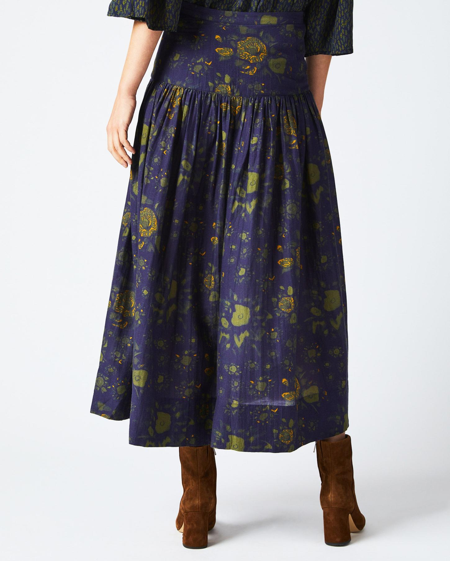 Women Soft Yoke Skirt Navy | Billy Reid Bottoms