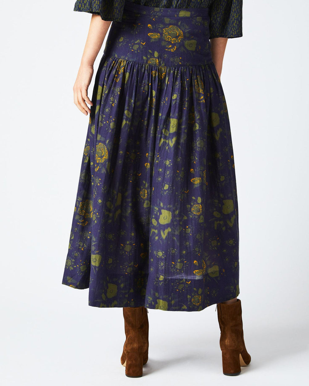 Women Soft Yoke Skirt Navy | Billy Reid Bottoms