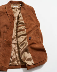Women Suede Blazer Cognac | Billy Reid Jackets &amp; Outerwear