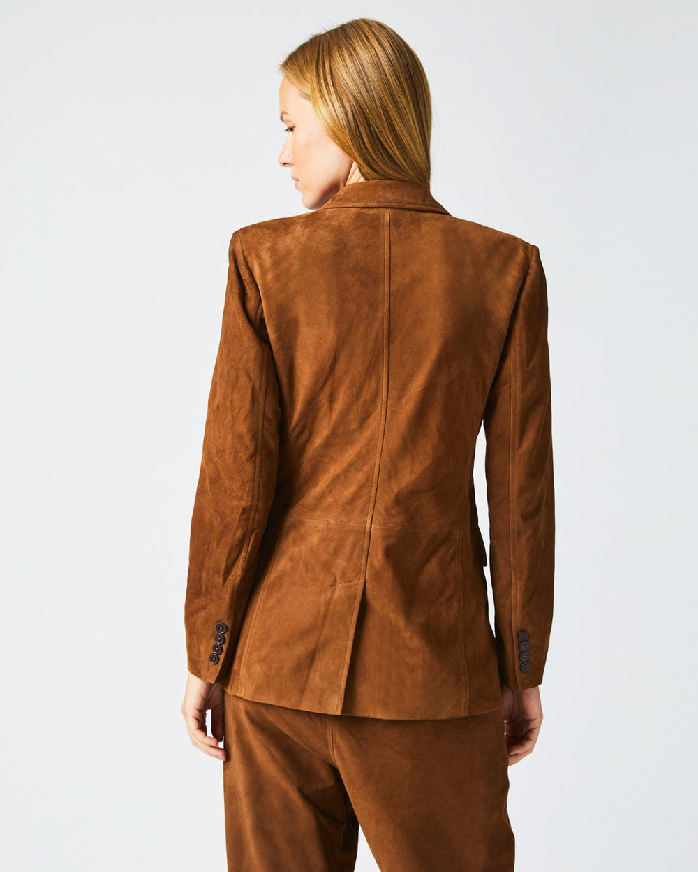 Women Suede Blazer Cognac | Billy Reid Jackets &amp; Outerwear