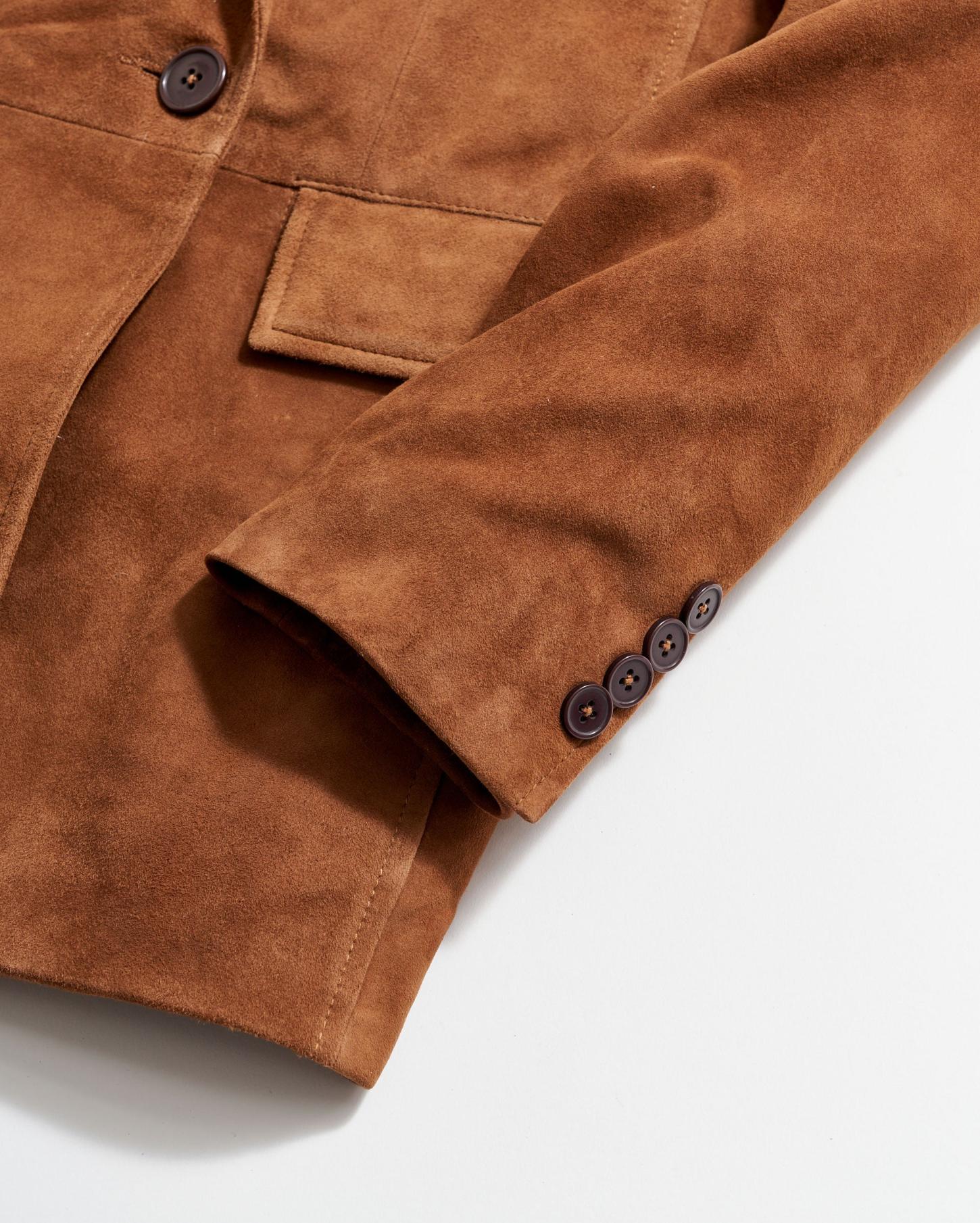 Women Suede Blazer Cognac | Billy Reid Jackets &amp; Outerwear