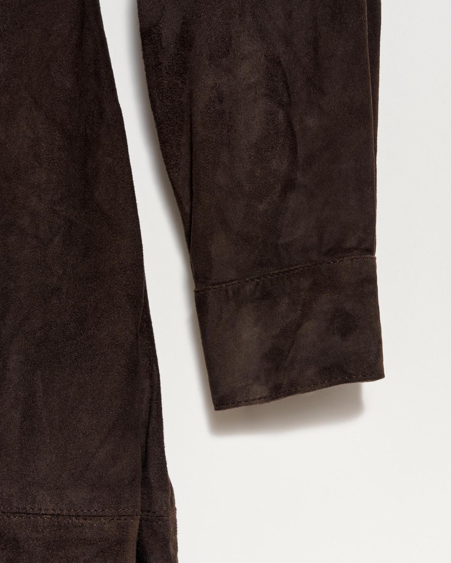 Women Suede Shirttail Dress Coffee Bean | Billy Reid Dresses