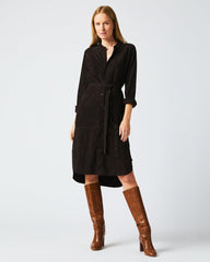 Women Suede Shirttail Dress Coffee Bean | Billy Reid Dresses