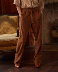 Women Suede Track Pant Cognac | Billy Reid Bottoms