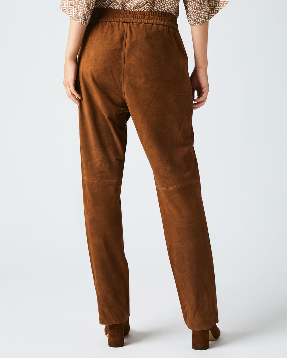Women Suede Track Pant Cognac | Billy Reid Bottoms