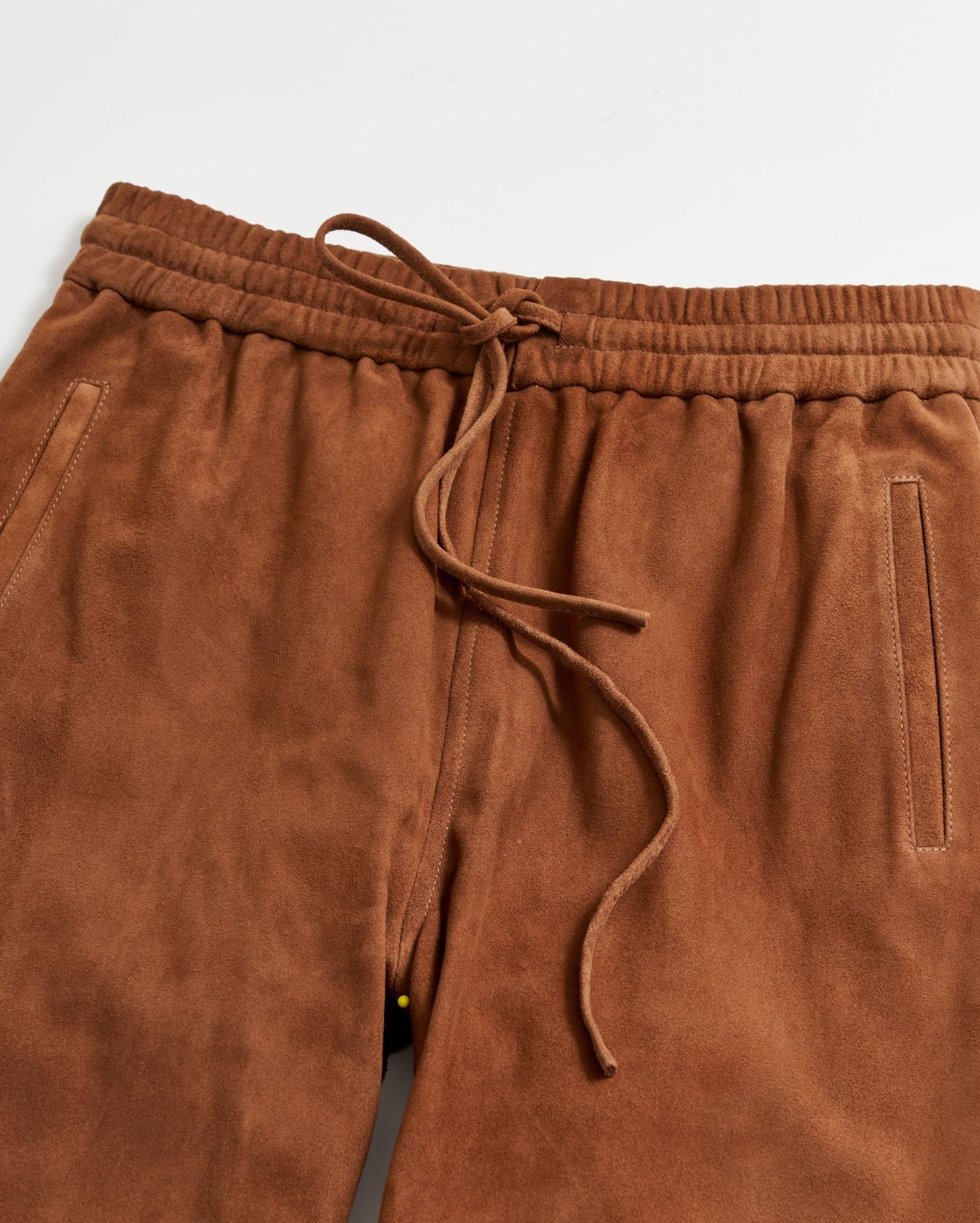 Women Suede Track Pant Cognac | Billy Reid Bottoms